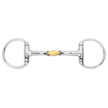 BAR H EQUINE Eggbutt Double Jointed Copper Link Snaffle Horse Bit
